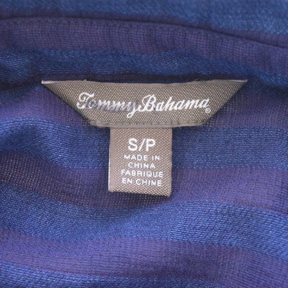 Tommy Bahama Blue Stripe Cotton Gauze Button Down Shirt Roll Tab Sleeve - Picture 4 of 8